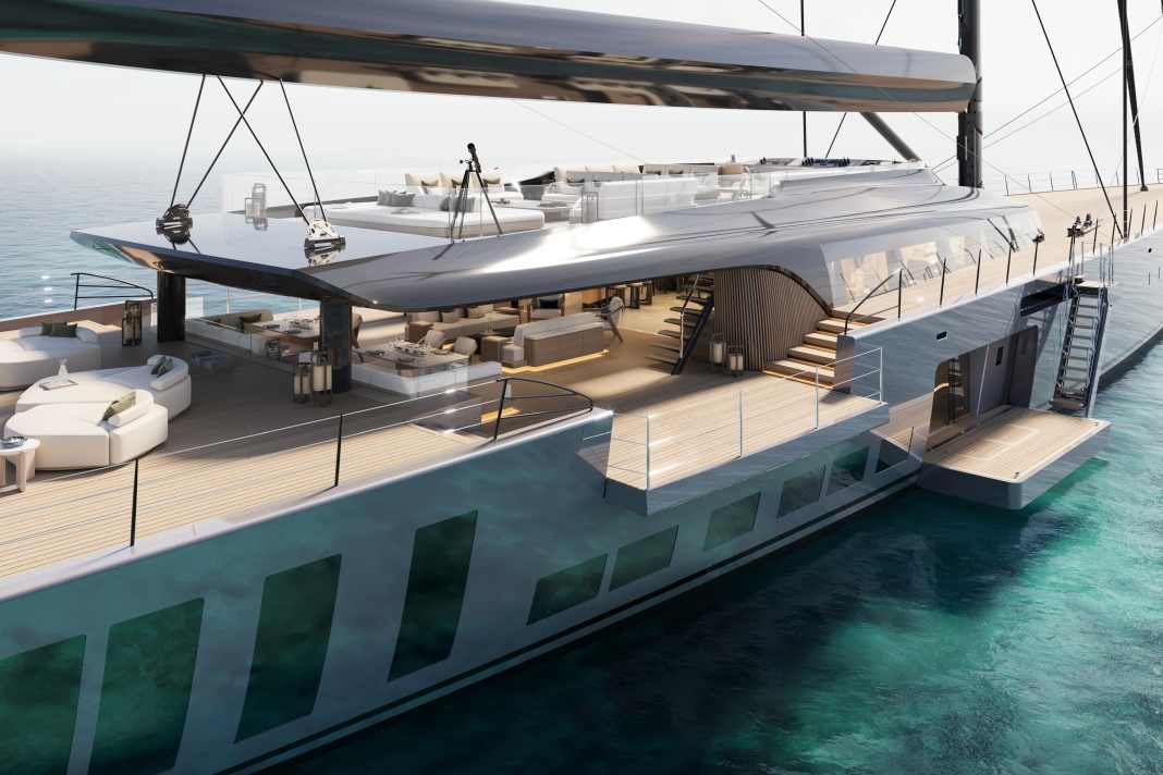 Panneaux latéraux dépliables et flybridge.