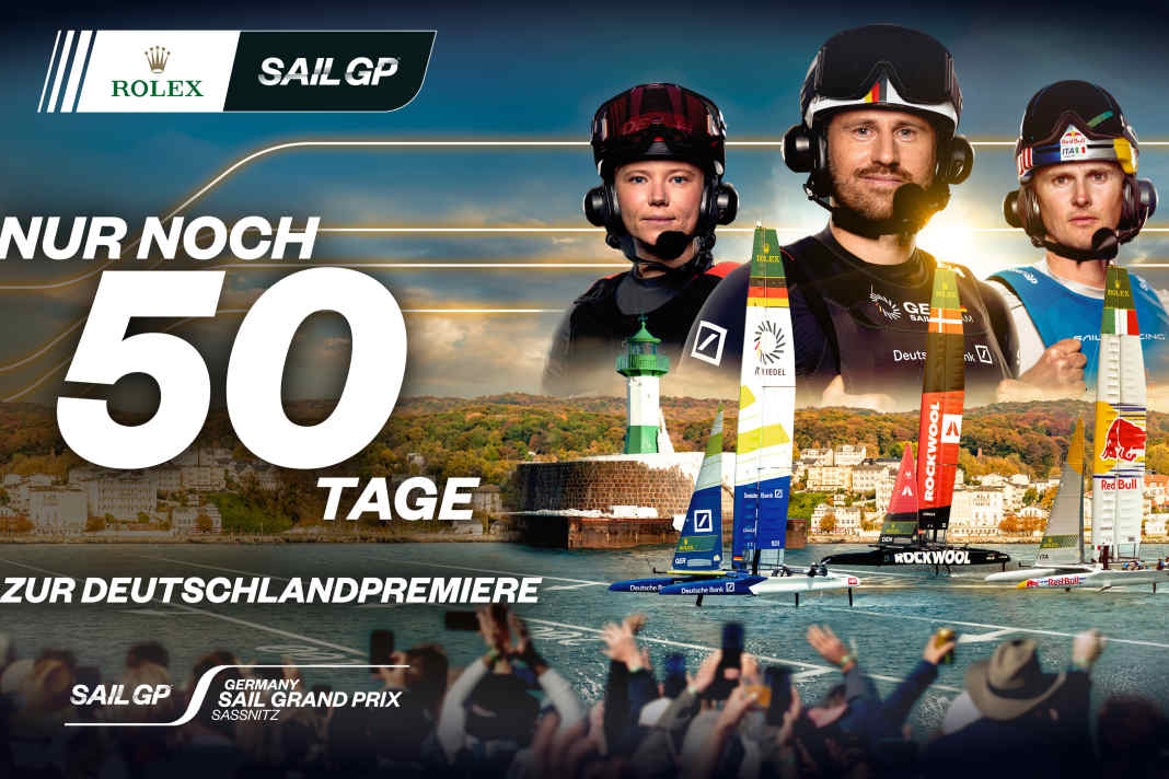 Der Countdown zur SailGP-Deutschlandpremiere in Sassnitz läuft.