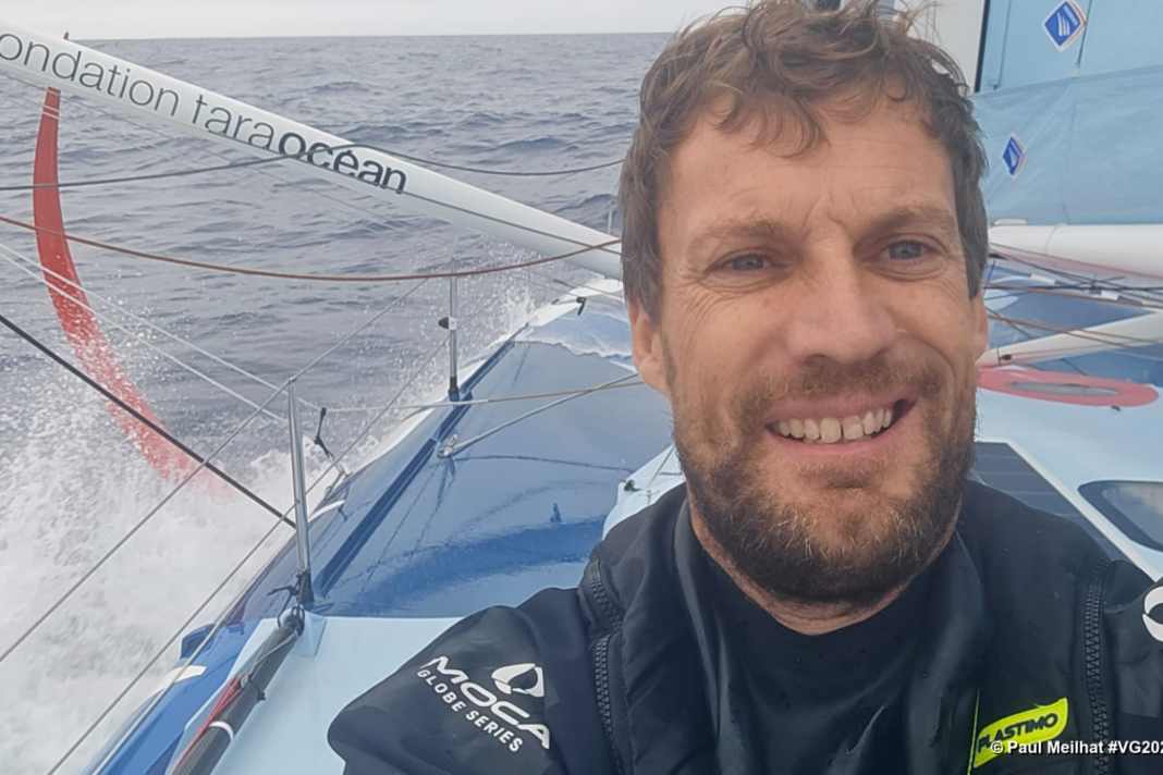 Ein Selbstportrait von "Biotherm"-Skipper Paul Meilhat im Südatlantik.