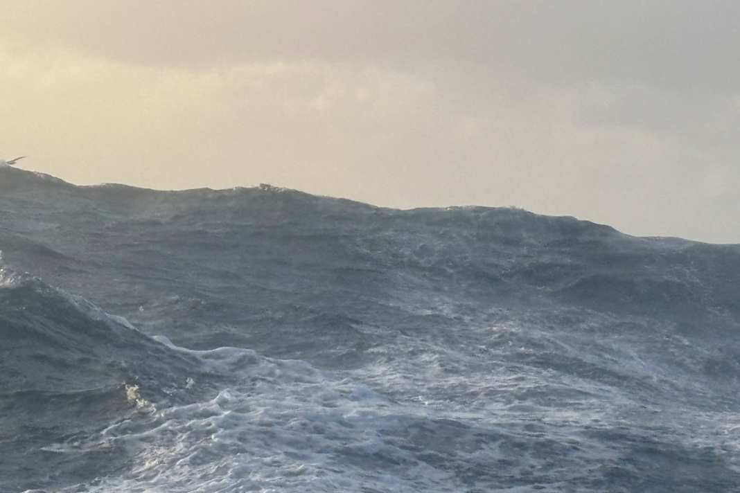 Dieses Bild eines der imposanten Wellenberge hielt "La Mie Caline"-Skipper Arnaud Boissières beim 47. Breitengrad Süd zwischen Kap Leeuwin und Tasmanien fest.