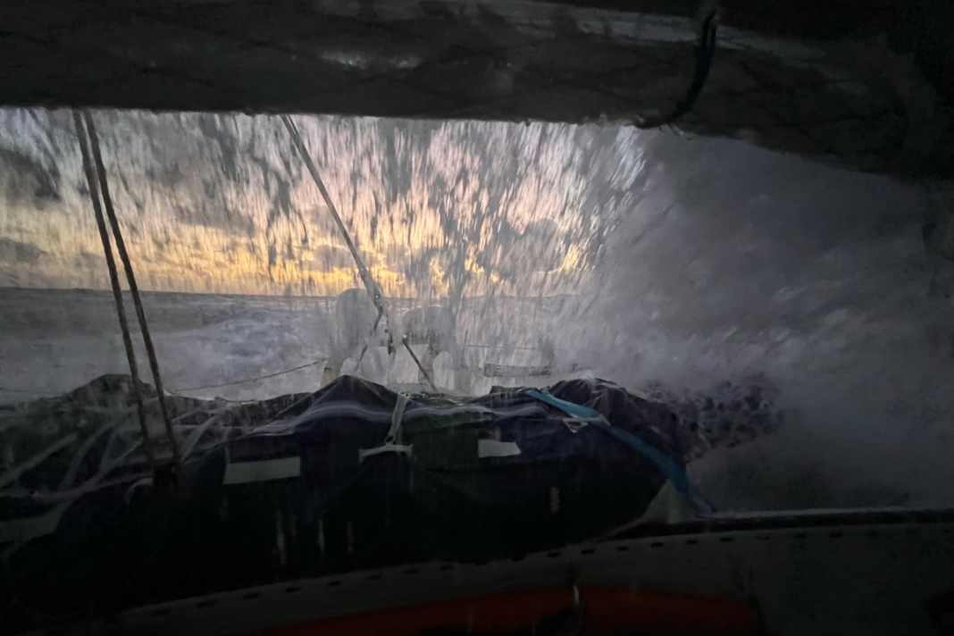 Powerful full wash for Sam Goodchild at the Vendée Globe