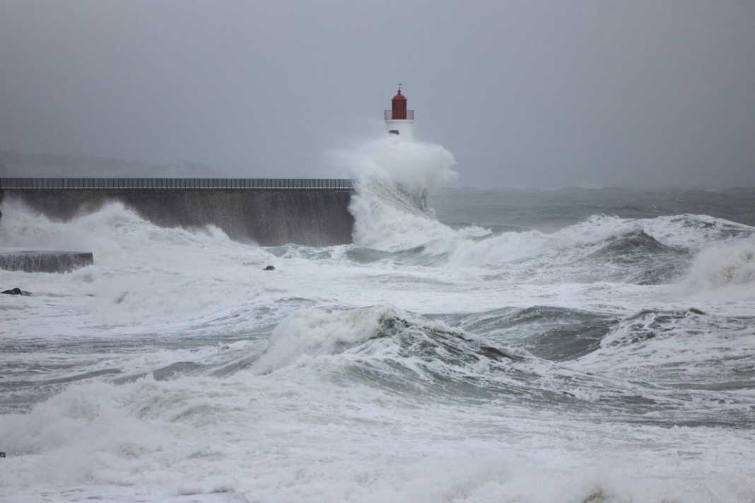 Der Molenkopf von Les Sables-d'Olonne am Sonntag.