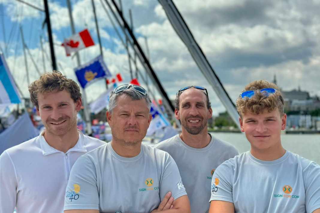Das "Sign for Com"-Quartett fürs Transat Québec Saint-Malo (v. r.): Melwin Fink, Simon Koster, Hendrik Witzmann und Lennart Burke