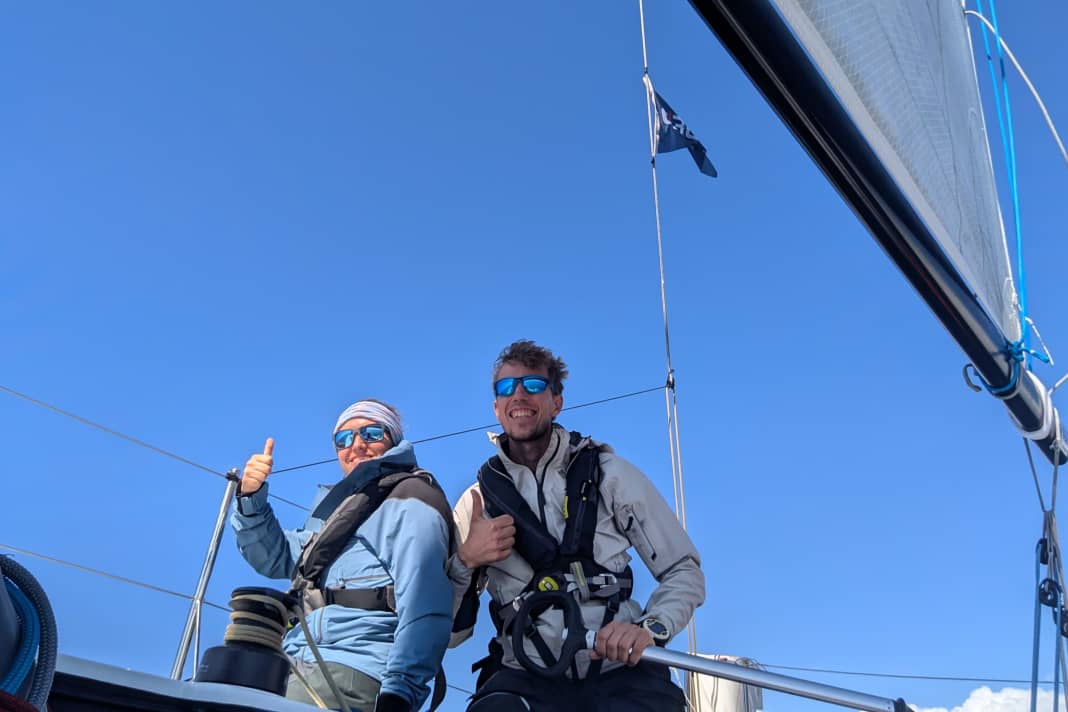 Lina Rixgens et Sverre Reinke à l'entraînement pour le championnat du monde offshore mixte en double au large de Lorient