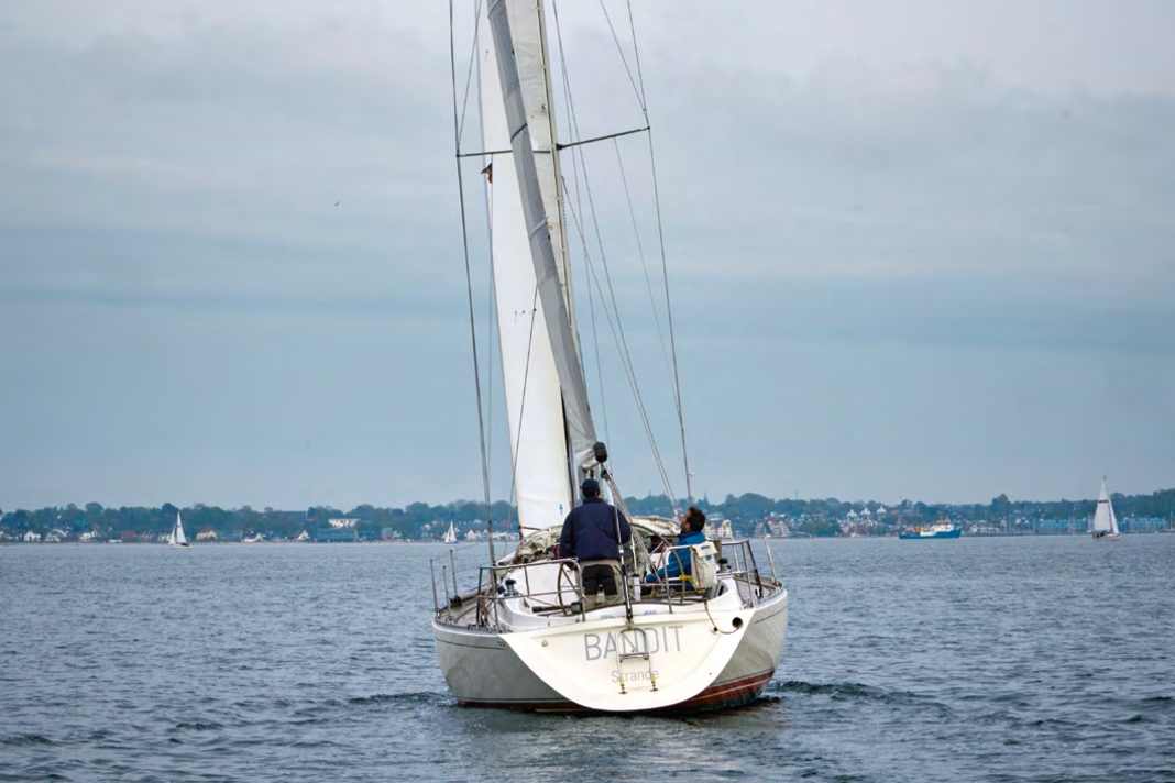 In light wind conditions, as shown here, twist in the mainsail is desirable