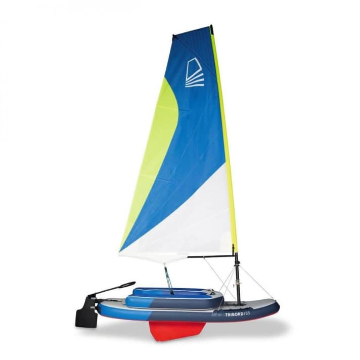 The coaming provides support when the sail is in position. The sail is slightly flared, but can also be reefed