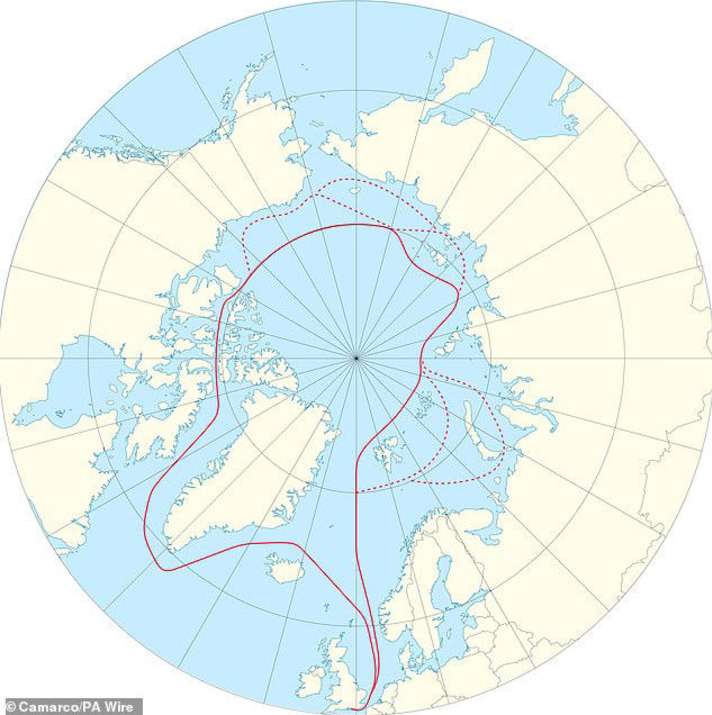 The planned route leads through icy waters for five months