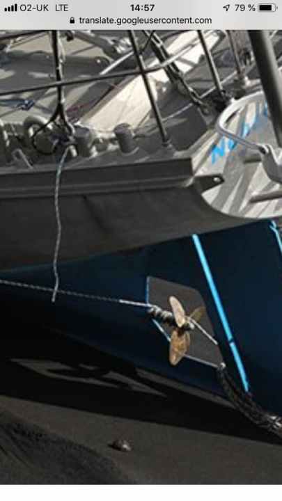   This photo shows how the line has wrapped around the propeller shaft