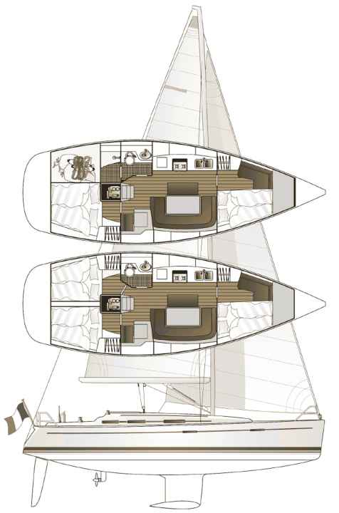 Dufour 365 GL | dessin : A. Hoppenhaus