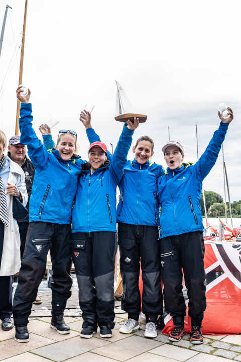   Die Helga-Cup-Siegerinnen 2021 in der J/70: die HSC-Seglerinnen triumphierten zum zweiten Mal in Folge