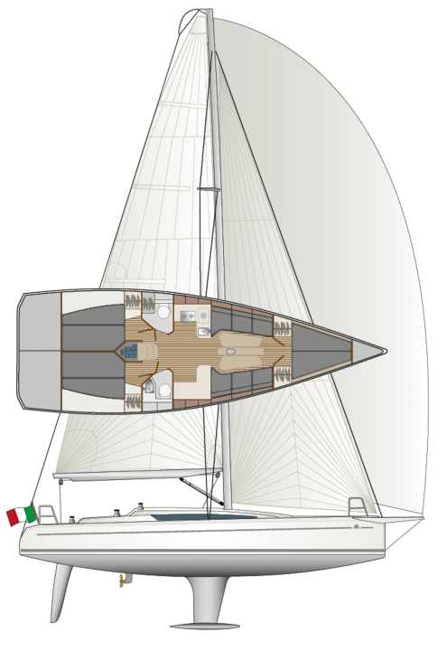 Sportliche Gene: schlanke und tiefe Rumpfanhänge, reichlich Segelfläche sowie ein fester Bugspriet als Option | Zeichnung: YACHT/N. Campe
