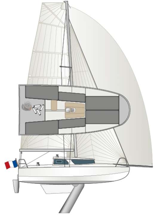 Komprimiert. Viel Schiff im Taschenformat und unter Deck eine Menge Platz für die Familie zum Wohnen | Zeichnung: YACHT/N. Campe