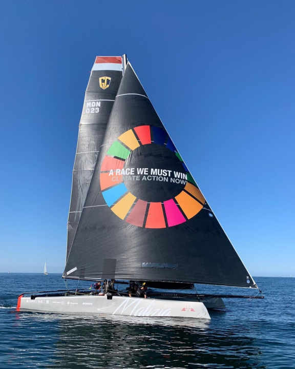   In allenamento al largo di Kiel: il Team Malizia sul catamarano GC32 con cui Boris Herrmann e il suo equipaggio stanno partecipando alla Kiel Week Welcome Race