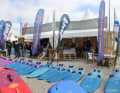 Das Test-Center und der surf-Stand sind direkt nebeneinander am Südstrand zu finden