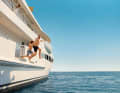 When it's hot, the only thing that helps is cooling off in the sea. Don't forget: Reapply sun cream after swimming