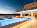 Sporty fun: With a length of 6.50 metres plus a counter-current system, the pool on the main deck offers the opportunity to simulate laps