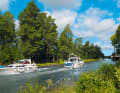 Coming and going on the Västgötadelen, the western half of the Göta Canal near Norrkvarn. During the peak season, which only lasts eight weeks, the historic waterway is very popular