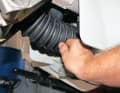 The best way to check the bellows for damage is with the drive in high gear