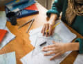 Basic equipment for navigating: Course triangle and sharp pencil