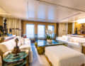 Main deck, large saloon: the folded-down window area encloses a room ...