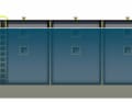 Full chamber: The upper gate can only be opened against the flow direction of the water once the level has been fully equalised. Before this, the water pressure on it is too great. The boats can now move out of the full chamber into the upper water