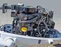 The oil filler neck in yellow stands out well from the rest of the engine