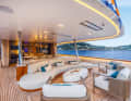 Cockpit: The open-air saloon offers a shaded dining area plus lounge