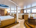Three floors: Lürssen installed the owner's sleeping area at the front of the top deck