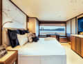 The master suite is located on the forward main deck...