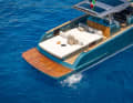 There are two huge sun loungers in the stern.