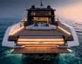 Water toys and a 4.60 metre jet tender can be stowed in the garage below the open aft deck. A five-metre dinghy can be placed on the open space behind the sofa
