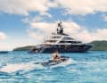 Full height: The 65-metre "Resilience" offers twelve guests and the crew of 15 plenty of space on six decks. A variety of toys are also travelling on board.