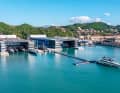 Success in aquamarine: Riva maintains one of the most modern and industrially sophisticated superyacht production facilities in La Spezia. In the dock on the left, yachts are finalised and delivered opposite