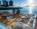 Guests on the 104 square metre sun deck also enjoy the view from their Paola Lenti seating furniture