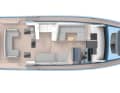 Open main deck: Opposite the sheltered seating area and the wet bar is a cosy chaise lounge