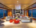 Splashes of colour: Massari had the salon walls clad in walnut veneer and opted for warm natural tones, ...