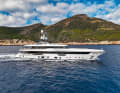 Made in Italy: „Piaceres“ Konstruktion lieferte das Team von Arrabito Naval Architects. Die 50-Meter-Yacht soll mit bis zu 15 Knoten unterwegs sein, die Reisegeschwindigkeit liegt bei zwölf Knoten