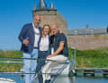 Family ties: Bas (left) manages the Lengers business, his sister Marjolein and his twin brother Hans work in the company