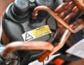 Step 1 - Compressor: Just like a refrigerator, it compresses the refrigerant, which is actually in gaseous form, so that it liquefies. The heat generated during compression is dissipated via the heat exchanger