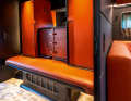Quality workmanship: The lockers in the owner's cabin are made of carbon fibre and covered with leather, ...