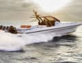 Alpha 50: Technohull's 14.95 metre long flagship is powered by four Mercury 450Rs in the demonstration version. With five 500cc engines, 85 knots are possible