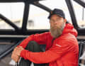 Looking forwards and backwards: Jämsén in the bird's nest cockpit of "Raven". Foilers from the 1950s provided the technical inspiration, while rattan meets carbon fibre in the interior