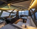 The indirect lighting makes the lounge look particularly elegant at night