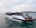 Ideally equipped: Measuring 13 metres and displacing nine tonnes, the saloon has an interior inspired by private jets and seven exterior seats