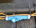 Secured: If shore power cables have to be extended, the plug connection should be secured against being pulled out