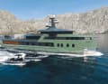 SeaXplorer: Die martialischen 58 Meter baute Damen Yachting in Antalya. Für die Auswahl des Grüntons nahmen sich Eigner und Designer viel Zeit