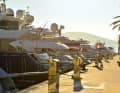 Superyachten an der Pier in Porto Montenegro