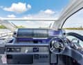 They are controlled electronically by the gearstick, the joystick system and the special Mercury steering unit