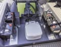 Four 48-volt battery packs with a total of 200 Ah are housed in side storage boxes