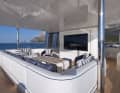 The TV is located aft